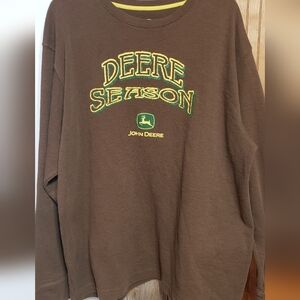 Men XL Brown Outdoors Thermal  Hunting John Deere Logo